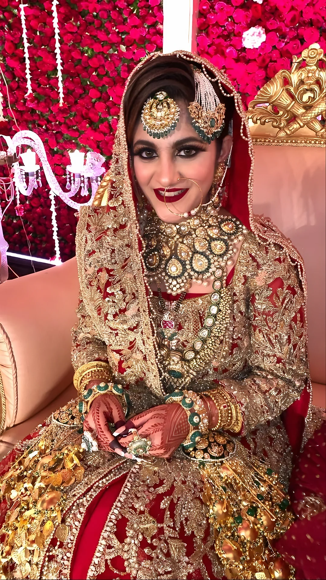 Bride in red and gold